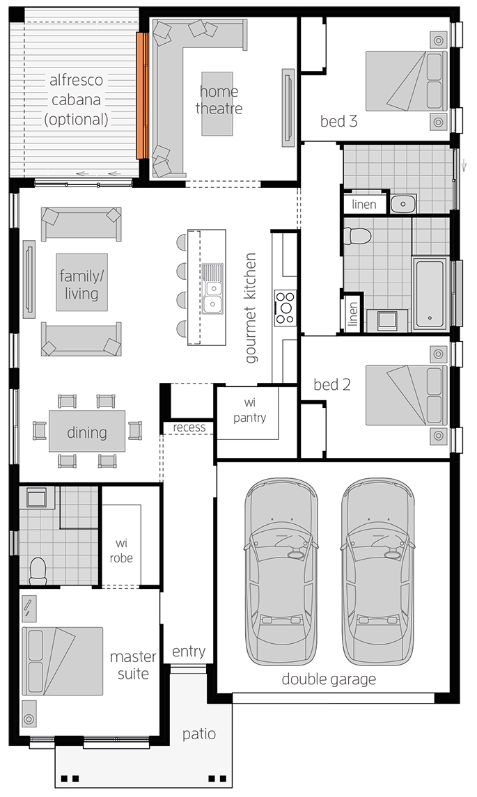 Albany Two - Single Storey Floor Plan - McDonald Jones